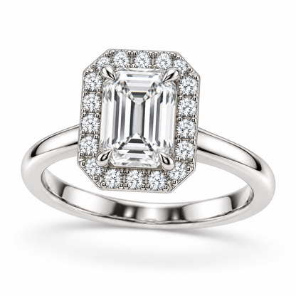 [metal:white-gold] Isadora Ring Setting — three quarter — illustrative design render