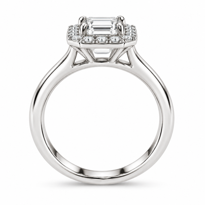 [metal:white-gold] Isadora Ring Setting — side profile — illustrative design render
