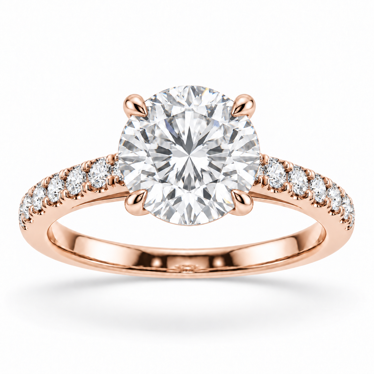 [metal:rose-gold] Liora Ring Setting — front — illustrative design render