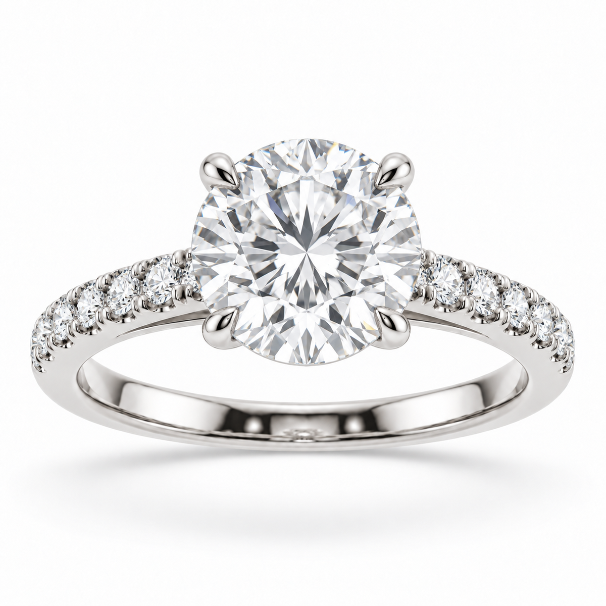 [metal:white-gold] Liora Ring Setting — front — illustrative design render