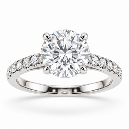 [metal:white-gold] Liora Ring Setting — front — illustrative design render
