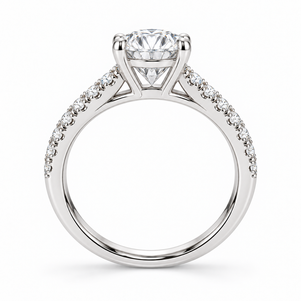[metal:white-gold] Liora Ring Setting — side profile — illustrative design render