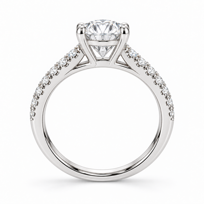 [metal:white-gold] Liora Ring Setting — side profile — illustrative design render