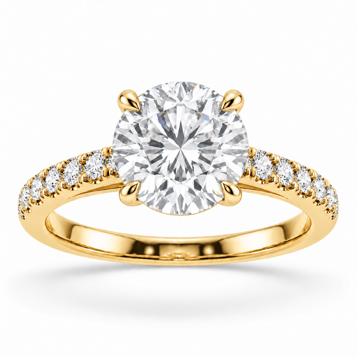 [metal:yellow-gold] Liora Ring Setting — front — illustrative design render