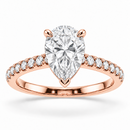 [metal:rose-gold] Mirabelle Ring Setting — front — illustrative design render