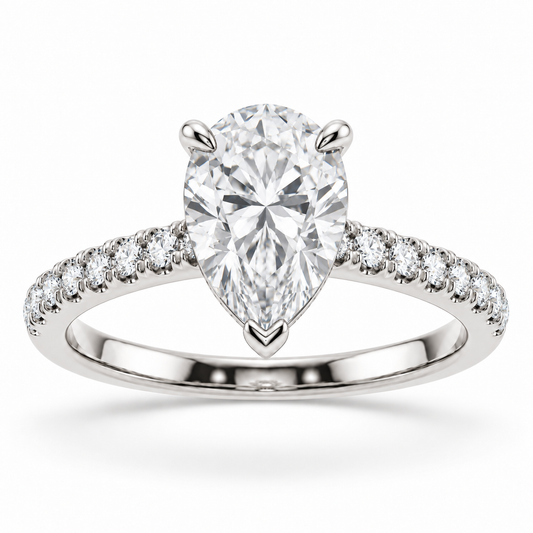[metal:white-gold] Mirabelle Ring Setting — front — illustrative design render