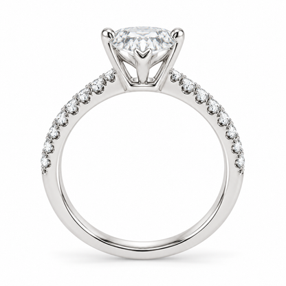 [metal:white-gold] Mirabelle Ring Setting — side profile — illustrative design render