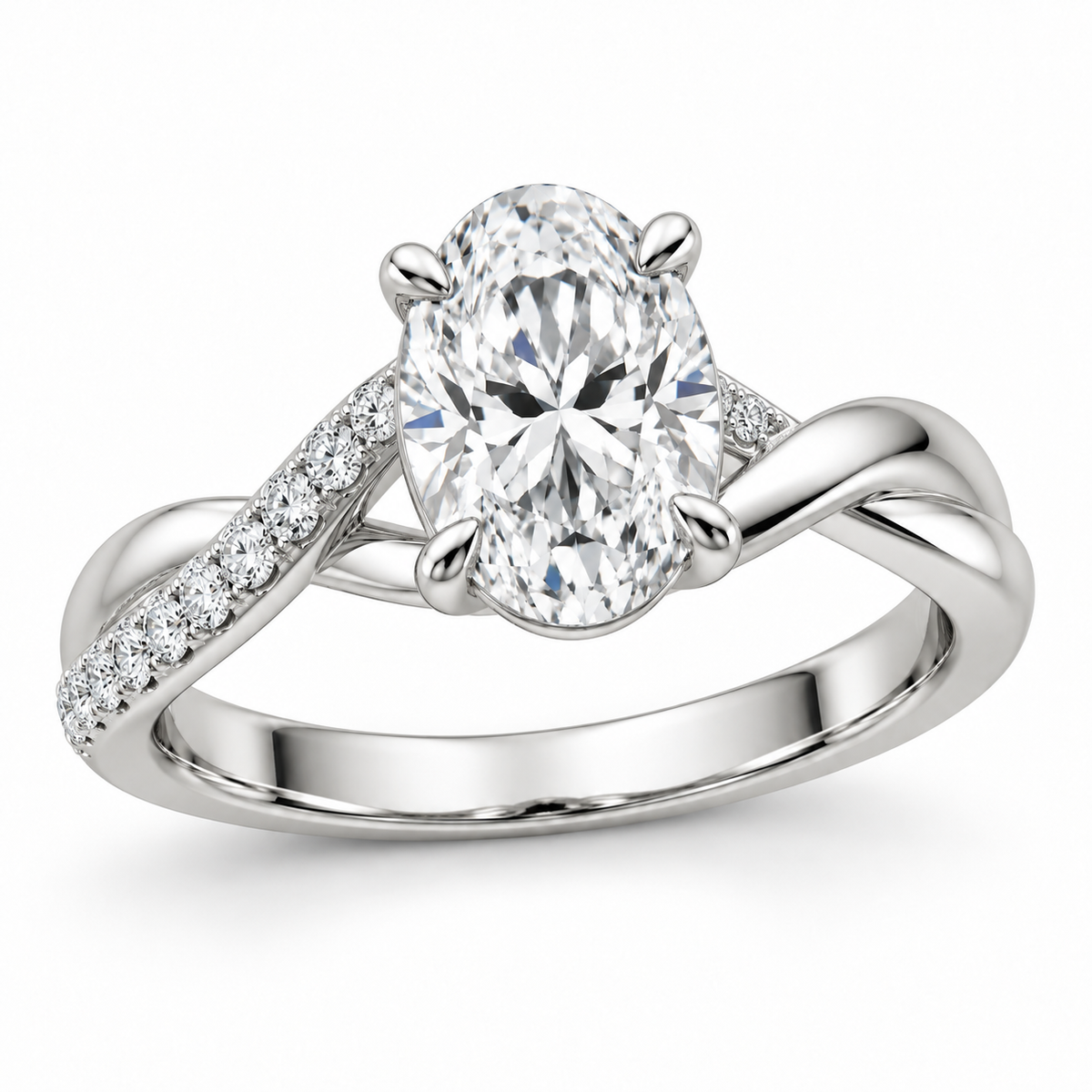 [metal:white-gold] Ondine Ring Setting — three quarter — illustrative design render