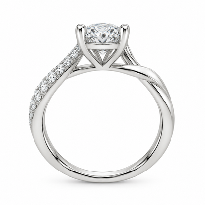 [metal:white-gold] Ondine Ring Setting — side profile — illustrative design render