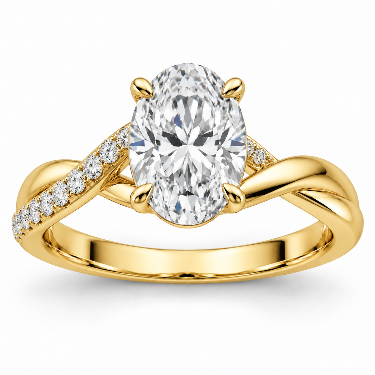 [metal:yellow-gold] Ondine Ring Setting — front — illustrative design render