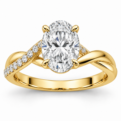 [metal:yellow-gold] Ondine Ring Setting — front — illustrative design render