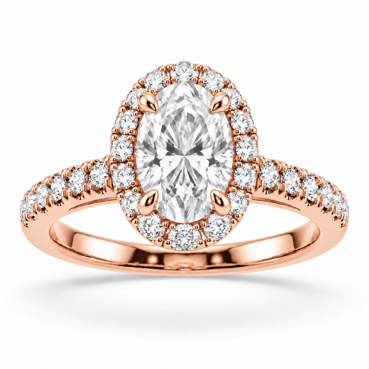 [metal:rose-gold] Ophelia Ring Setting — front — illustrative design render