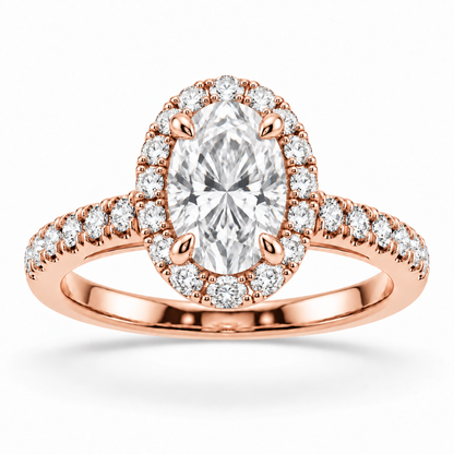 [metal:rose-gold] Ophelia Ring Setting — front — illustrative design render