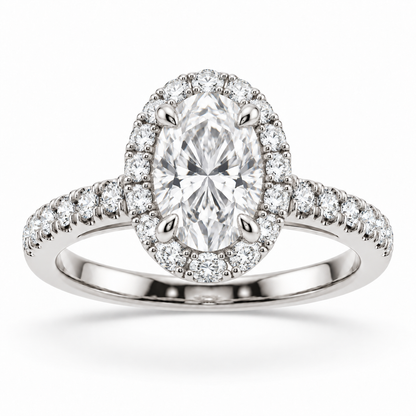 [metal:white-gold] Ophelia Ring Setting — front — illustrative design render