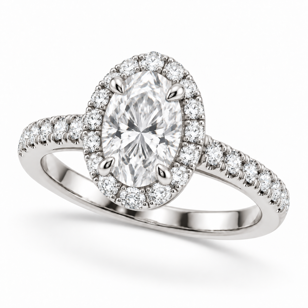 [metal:white-gold] Ophelia Ring Setting — three quarter — illustrative design render