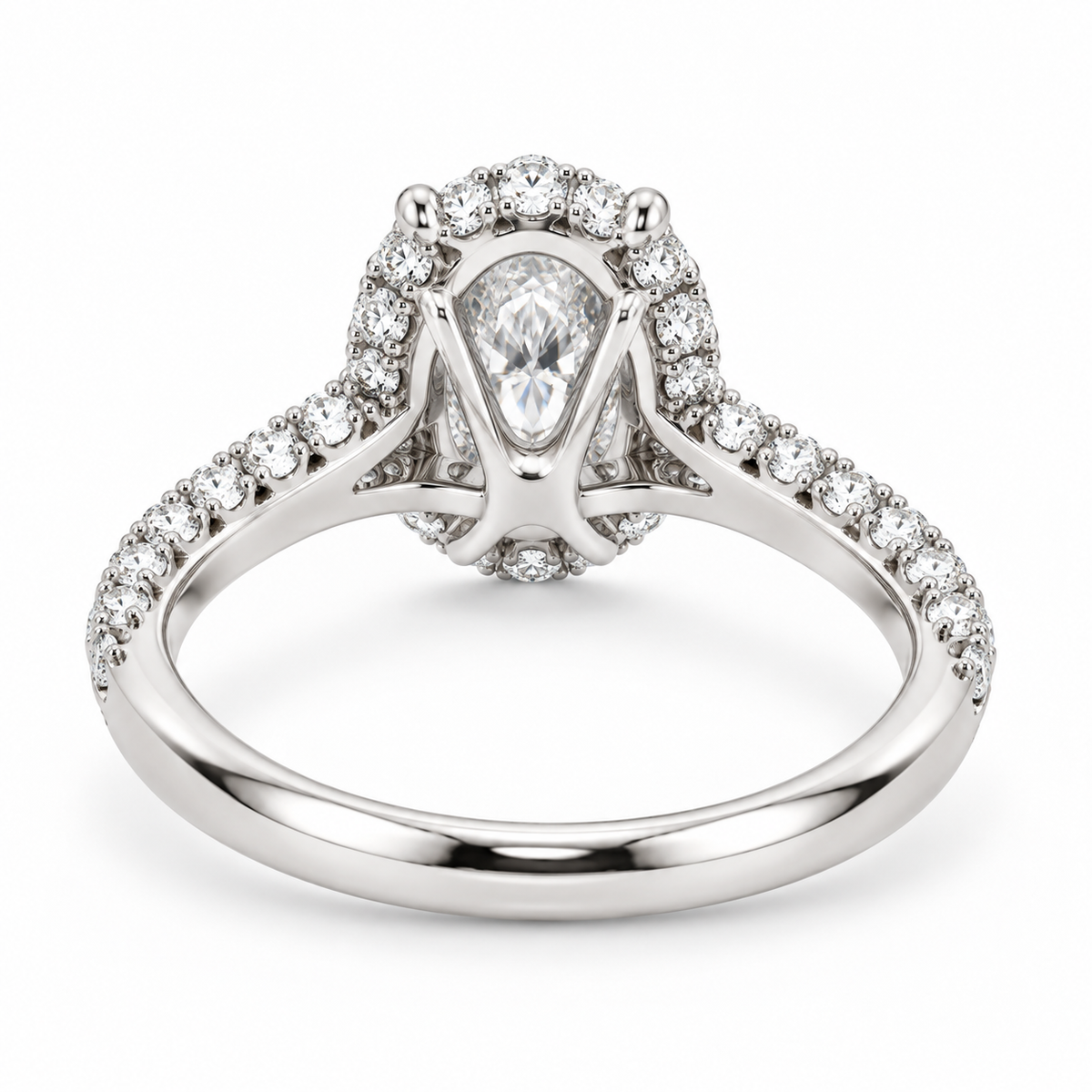 [metal:white-gold] Ophelia Ring Setting — rear three quarter — illustrative design render