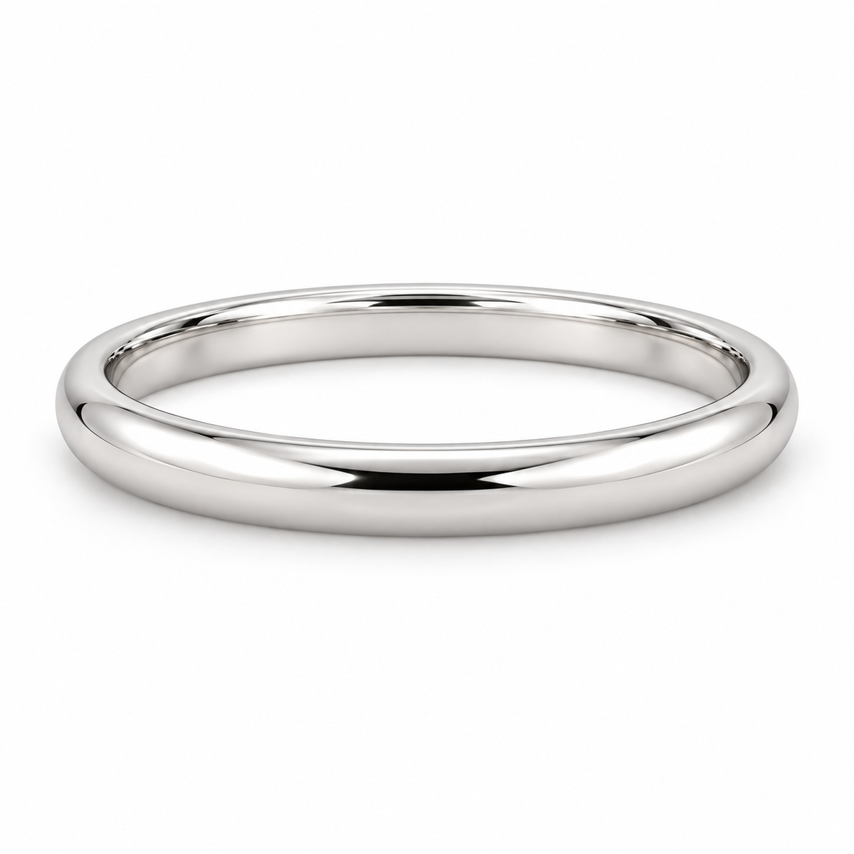 [metal:white-gold] Adeline Classic Band — front — Half-round band, shallow front studio view [catalog-v4]