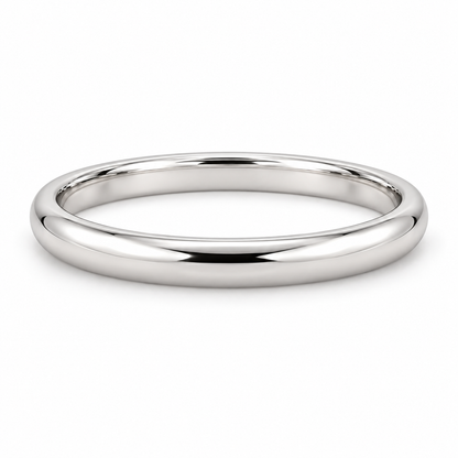 [metal:white-gold] Adeline Classic Band — front — Half-round band, shallow front studio view [catalog-v4]