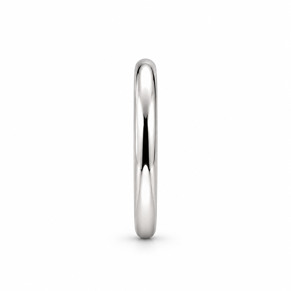 [metal:white-gold] Adeline Classic Band — side-profile — Half-round band, edge profile studio view [catalog-v4]