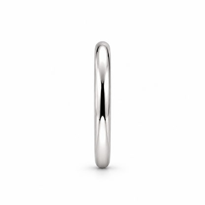 [metal:white-gold] Adeline Classic Band — side-profile — Half-round band, edge profile studio view [catalog-v4]