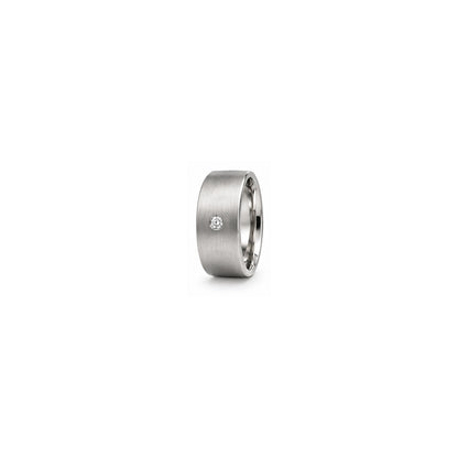 [metal:white-gold] Alaric Single Diamond Band — white gold hero — illustrative catalogue render