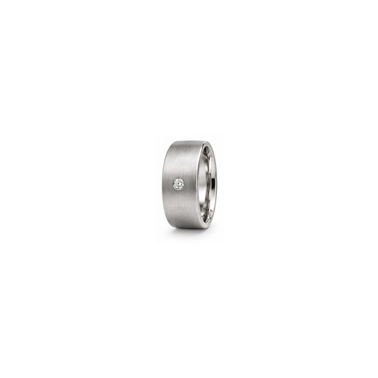 [metal:white-gold] Alaric Single Diamond Band — white gold hero — illustrative catalogue render