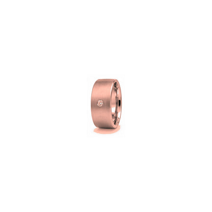 [metal:rose-gold] Alaric Single Diamond Band — rose gold hero — illustrative catalogue render