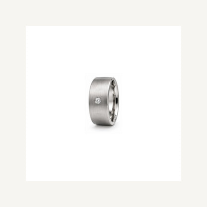 [metal:white-gold] Alaric Single Diamond Band — white gold detail — illustrative catalogue render