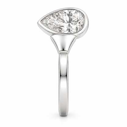 [metal:white-gold] Alise East-West Pear Setting — side-profile — Original setting design illustration [catalog-v4]