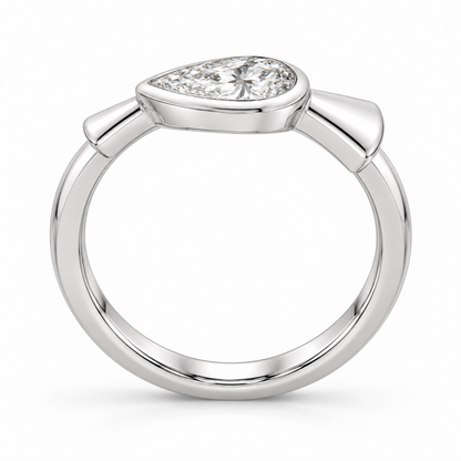 [metal:white-gold] Alise East-West Pear Setting — top — Original setting design illustration [catalog-v4]