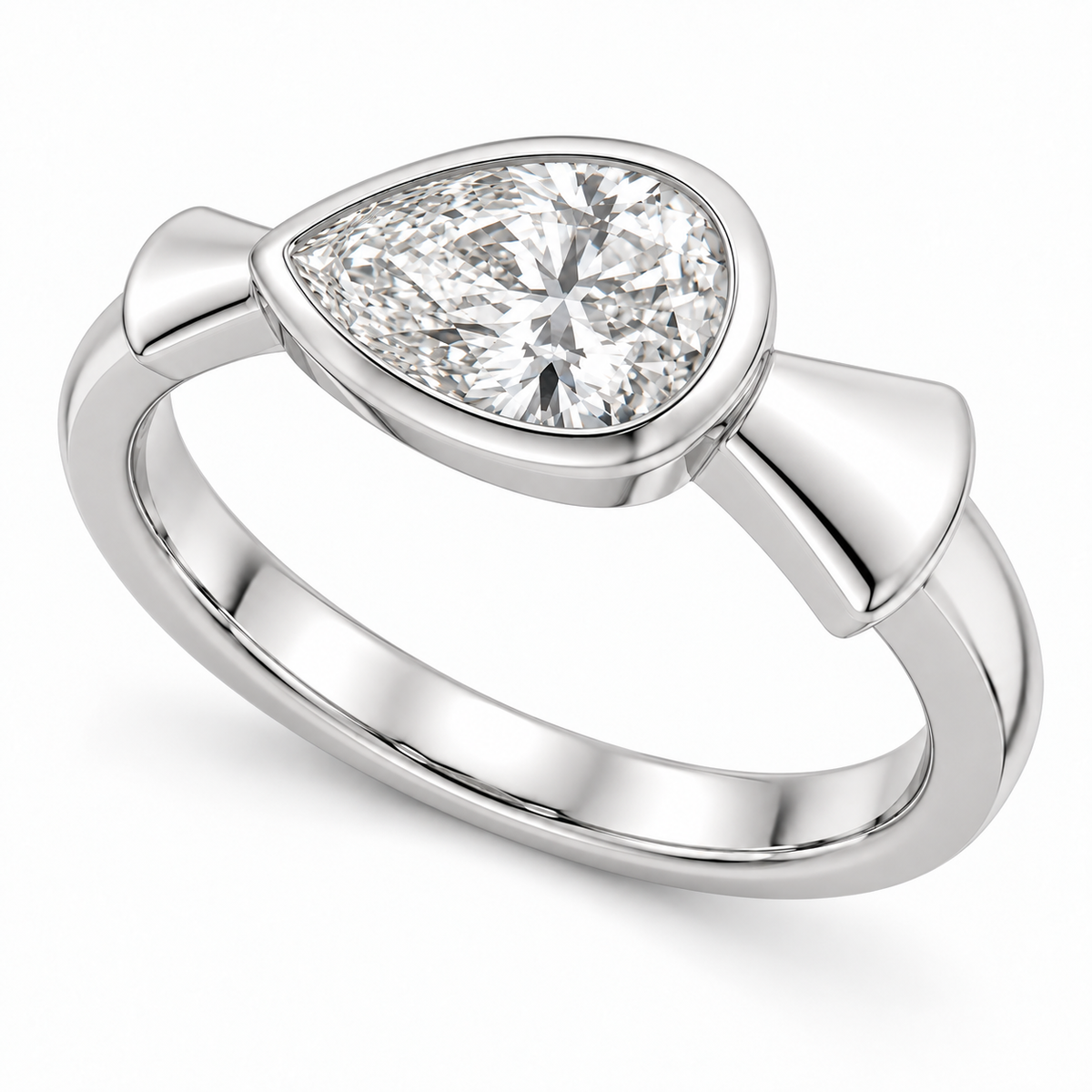 [metal:white-gold] Alise East-West Pear Setting — three-quarter — Original setting design illustration [catalog-v4]
