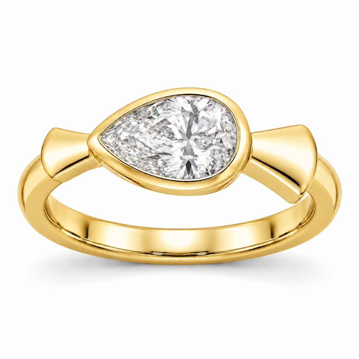 [metal:yellow-gold] Alise East-West Pear Setting — front — Original setting design illustration [catalog-v4]