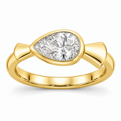 [metal:yellow-gold] Alise East-West Pear Setting — front — Original setting design illustration [catalog-v4]