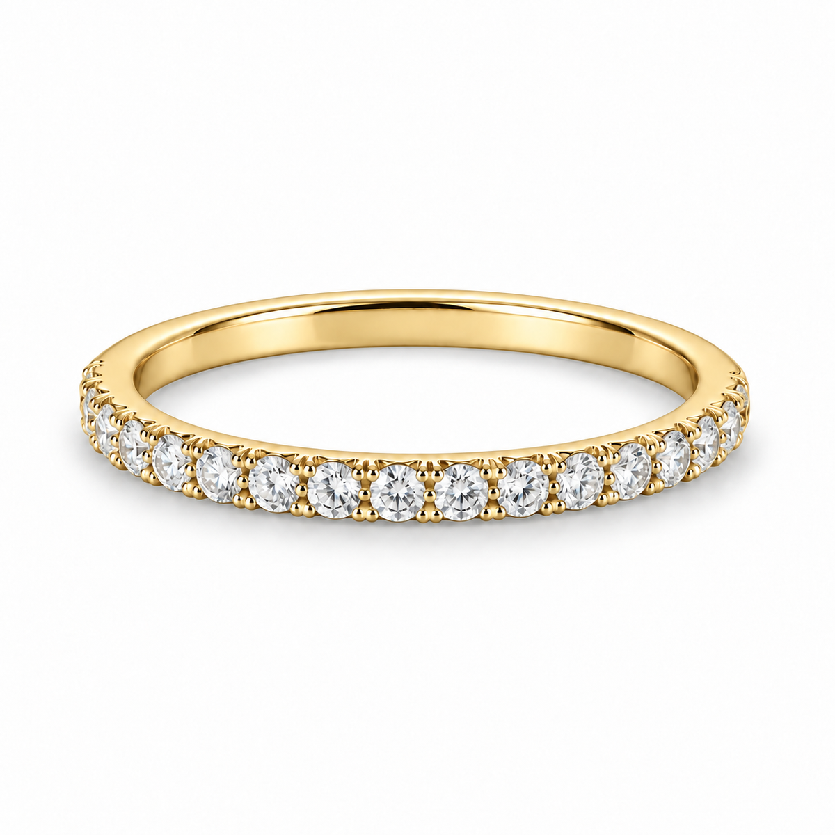 [metal:yellow-gold] Alouette Half-Pavé Ring — front — Yellow gold colour preview [catalog-v4]