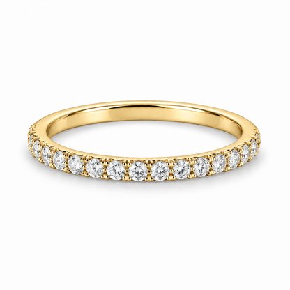 [metal:yellow-gold] Alouette Half-Pavé Ring — front — Yellow gold colour preview [catalog-v4]