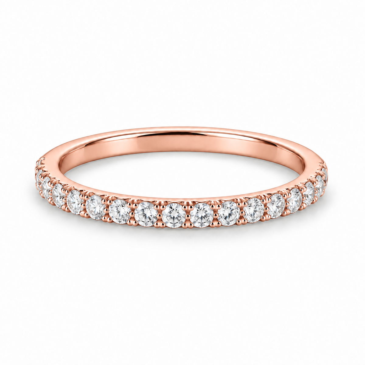[metal:rose-gold] Alouette Half-Pavé Ring — front — Rose gold colour preview [catalog-v4]