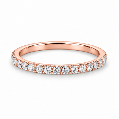 [metal:rose-gold] Alouette Half-Pavé Ring — front — Rose gold colour preview [catalog-v4]