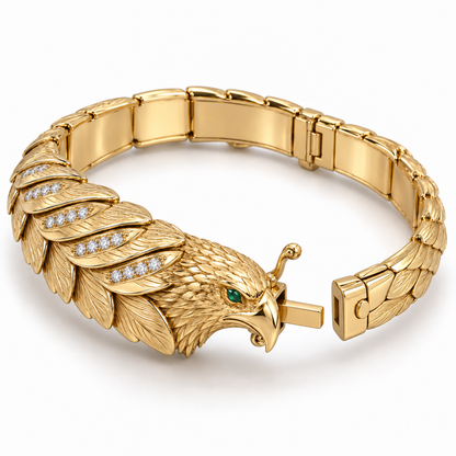 Altair Eagle Bracelet — alternate view with construction — [metal:all] — clasp opened