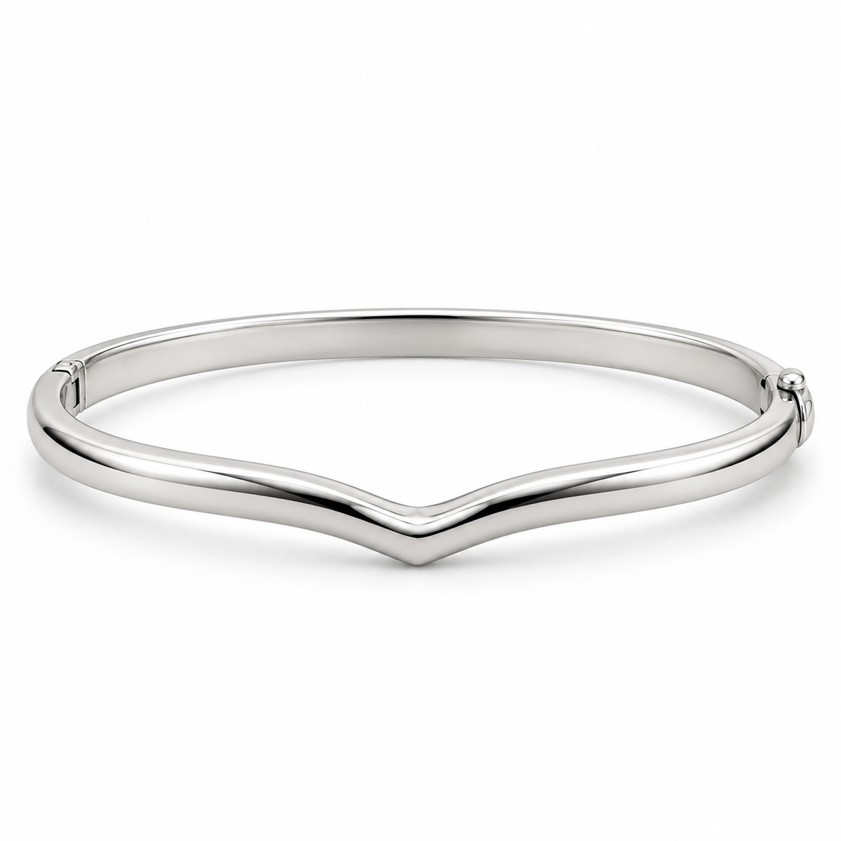 [metal:white-gold] Althea Chevron Bangle — front — Althea Chevron Bangle front design illustration [catalog-v4]