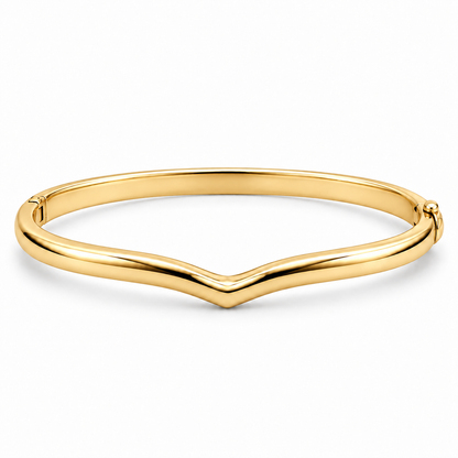 [metal:yellow-gold] Althea Chevron Bangle — front — Althea Chevron Bangle front design illustration [catalog-v4]