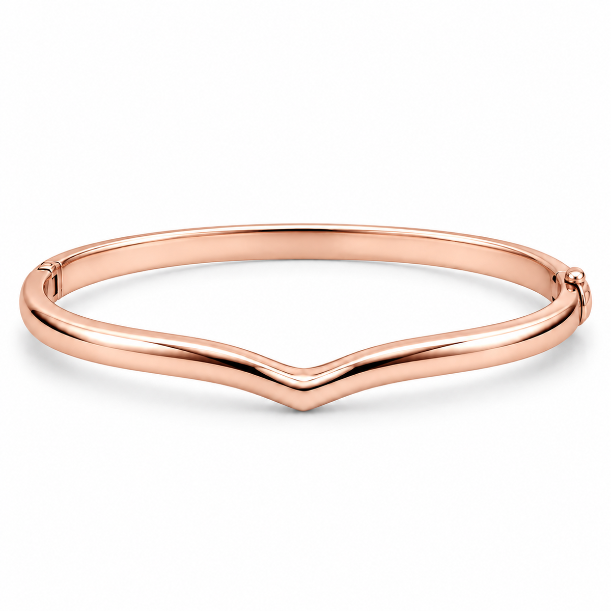 [metal:rose-gold] Althea Chevron Bangle — front — Althea Chevron Bangle front design illustration [catalog-v4]