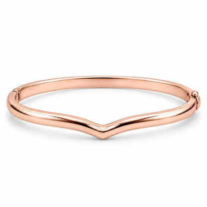 [metal:rose-gold] Althea Chevron Bangle — front — Althea Chevron Bangle front design illustration [catalog-v4]