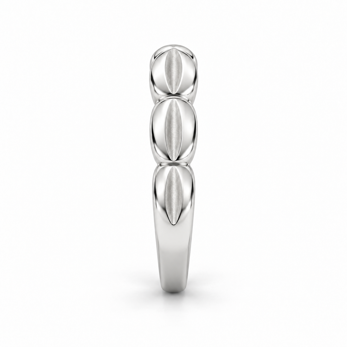 [metal:white-gold] Alysienne Lozenge Band — edge-profile — Same design shown edge profile [catalog-v4]