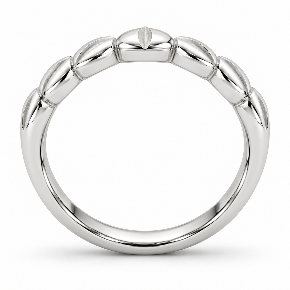 [metal:white-gold] Alysienne Lozenge Band — circular — Same design shown circular [catalog-v4]