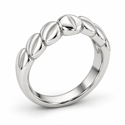 [metal:white-gold] Alysienne Lozenge Band — oblique — Same design shown oblique [catalog-v4]