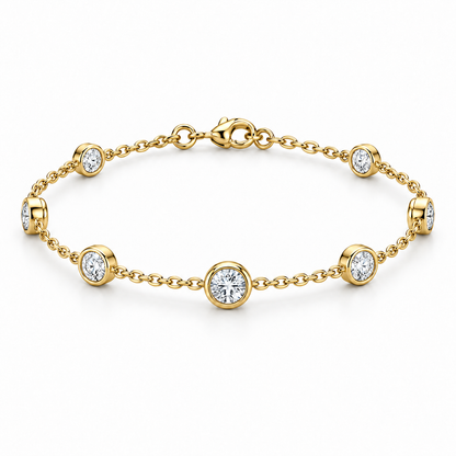 [metal:yellow-gold] Amara Bezel Bracelet — front — Yellow gold colour preview [catalog-v4]