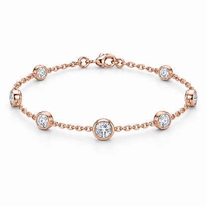 [metal:rose-gold] Amara Bezel Bracelet — front — Rose gold colour preview [catalog-v4]