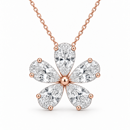 [metal:rose-gold] Amaryllis Floral Pendant — front — Rose gold colour preview [catalog-v4]