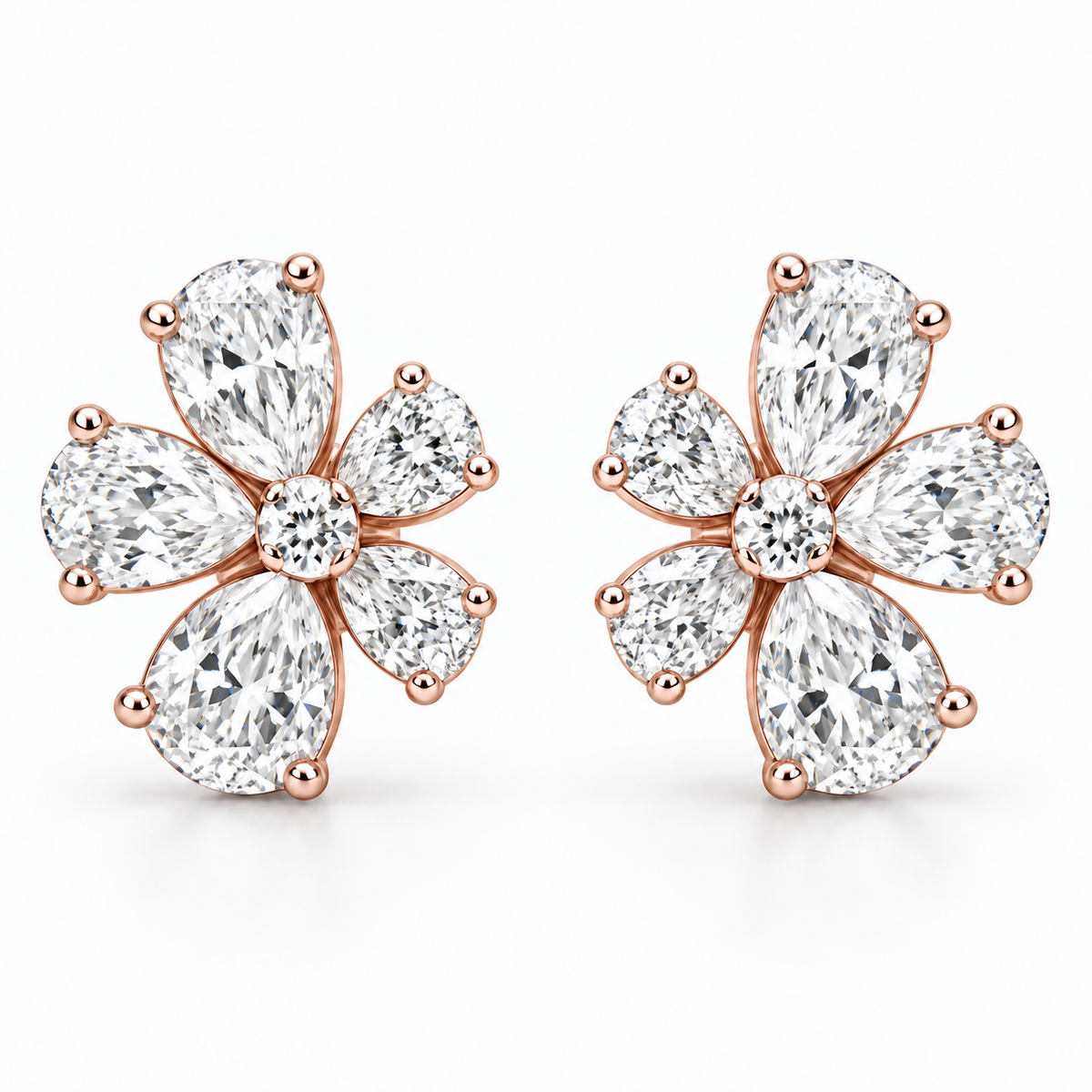 [metal:rose-gold] Arabella Floral Earrings — front — Rose gold colour preview [catalog-v4]