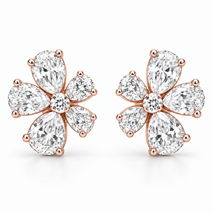 [metal:rose-gold] Arabella Floral Earrings — front — Rose gold colour preview [catalog-v4]